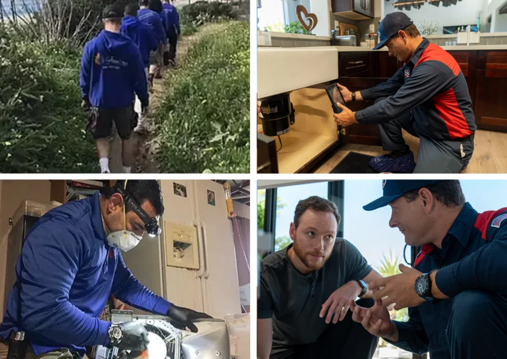 HVAC Technician Working in and Outside of Homes